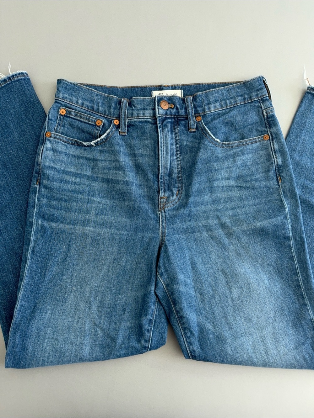 Madewell The Perfect Vintage Crop Medium Blue Straight-Leg Jeans